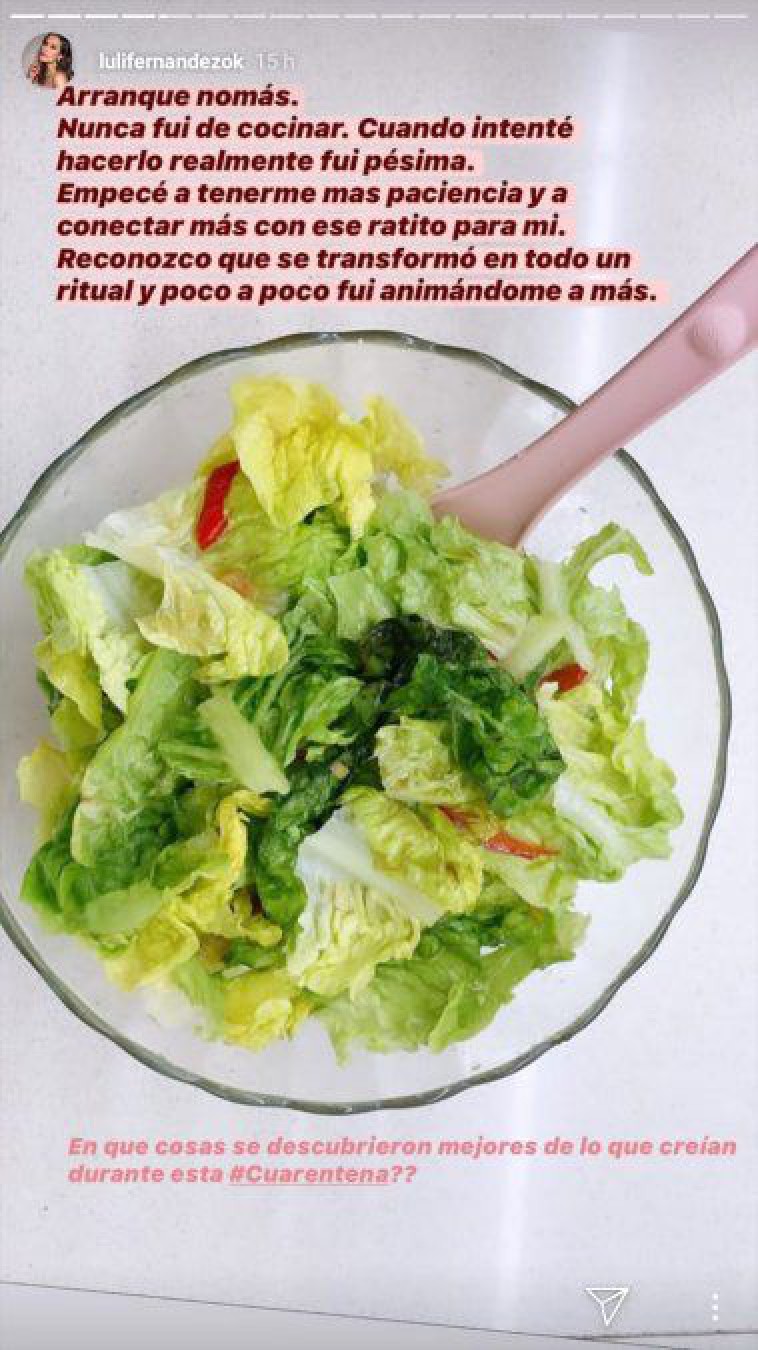 Se burlaron de Luli Fernández en las redes por ”cortar lechuga”