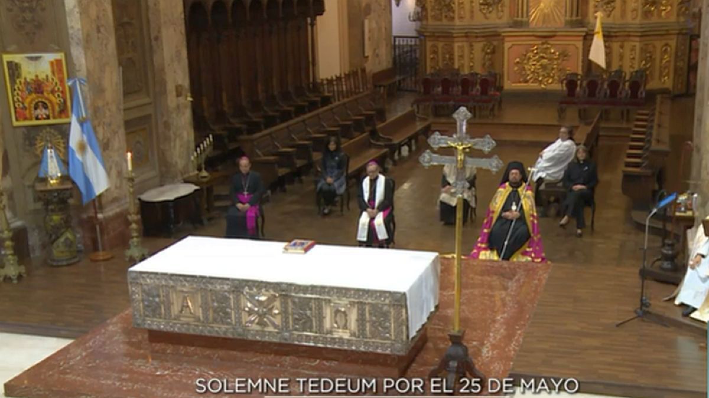 Alberto Fernández participó por primera vez del Tedeum virtual