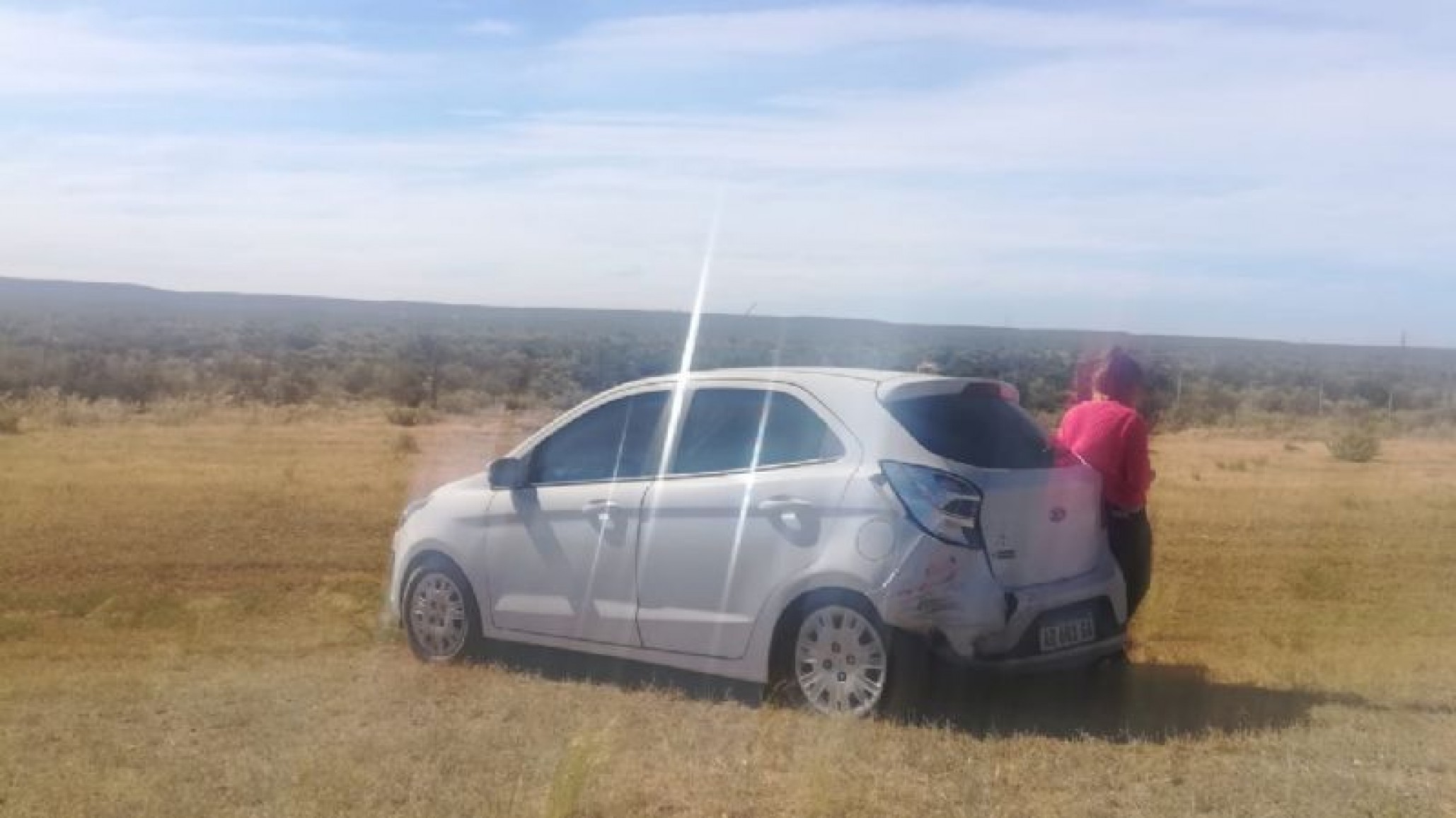 Choque en el acceso a la entrada a Trelew