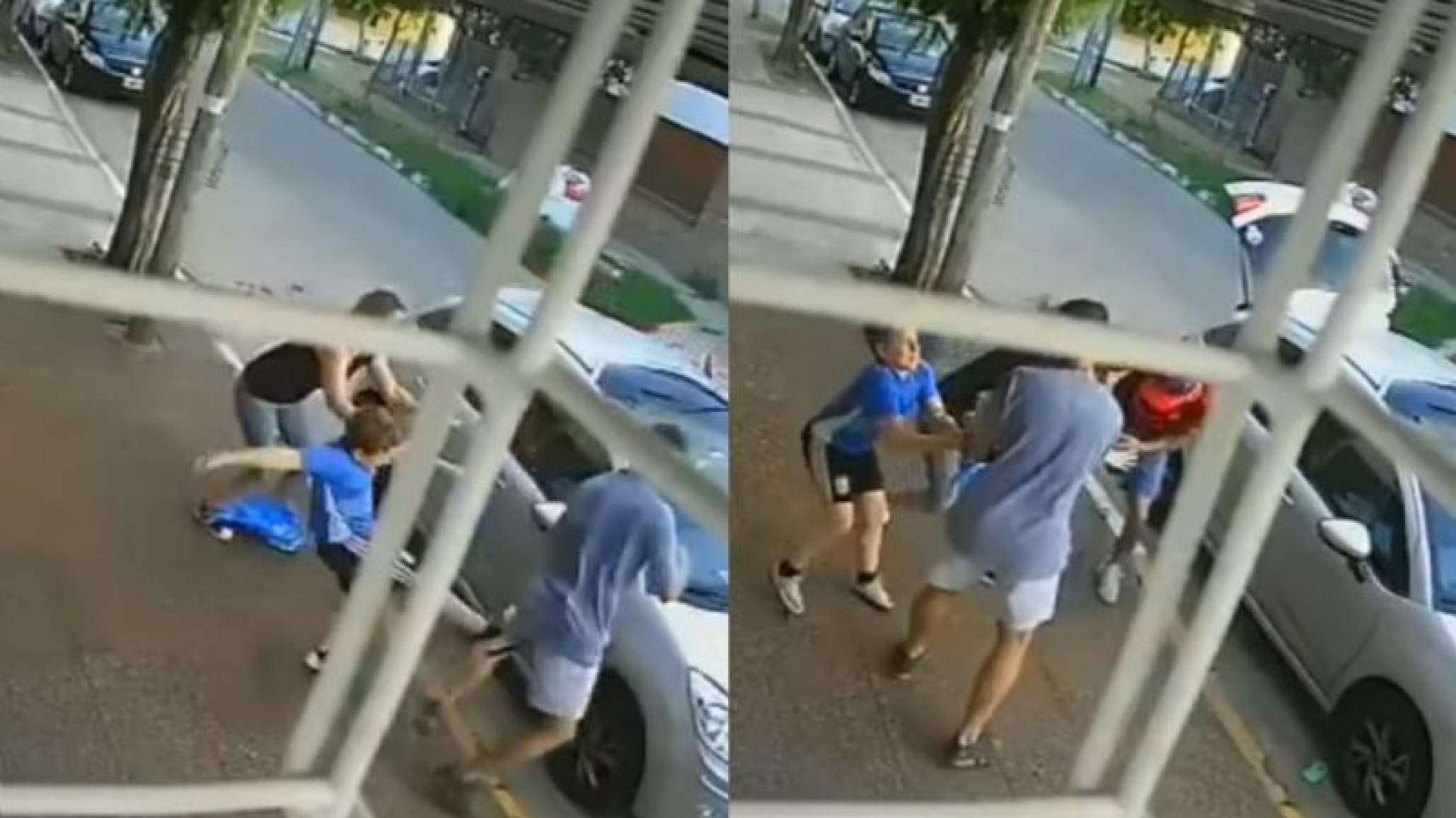 ¡A las patadas! Un niño defendió a su mamá cuando intentaban robarle