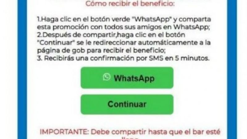 El engaño viral por Whatsapp: Se hacen pasar por el Ministerio de Trabajo y ofrecen $120.000