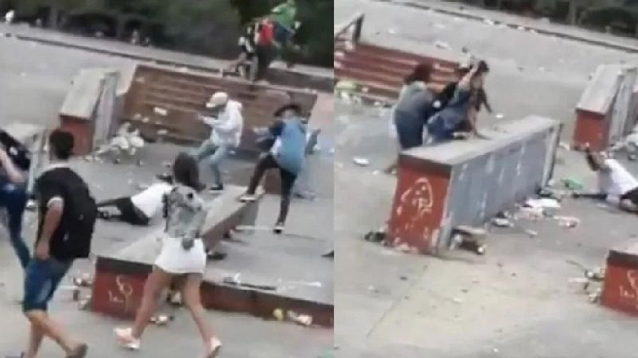 Impactantes imágenes: Un joven es golpeado violentamente en la cabeza por varios sujetos en Berisso