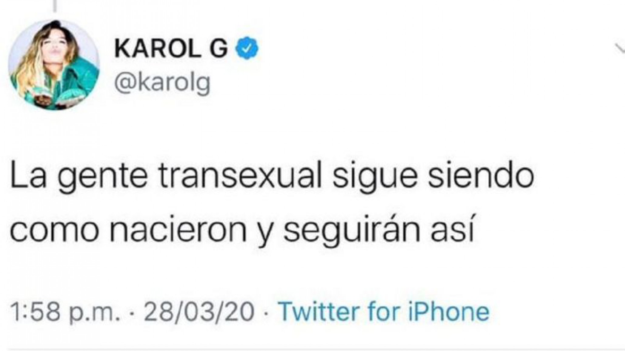 Karol G desmiente sus comentarios transfóbicos en las redes sociales “Nunca fueron palabras mías!