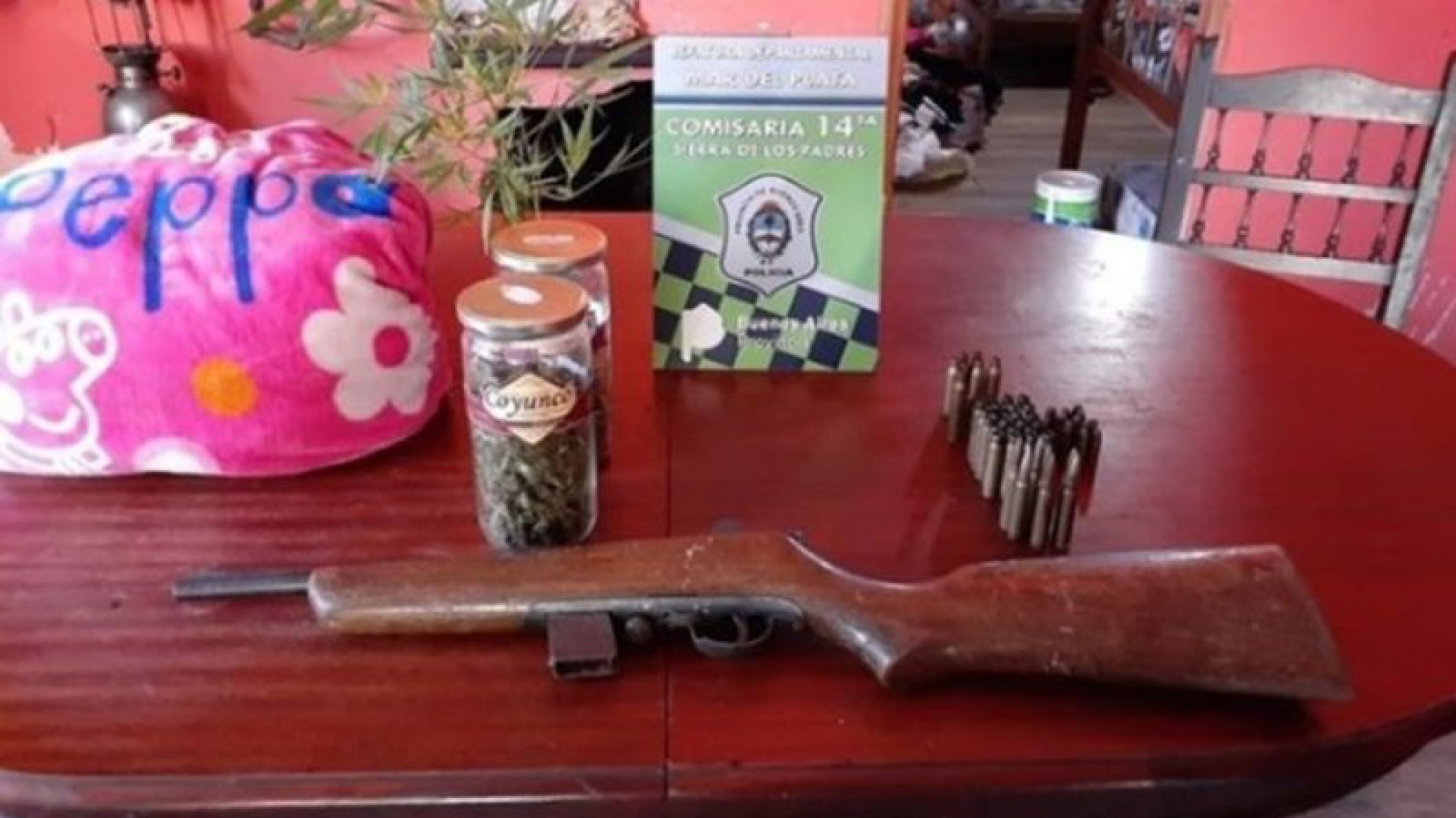 Allanaron su domicilio por robar un cubrecama de ”Peppa Pig” y encontraron un arma y marihuana