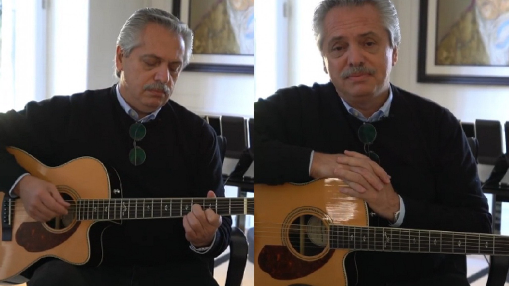 Video: Alberto Fernández tocó la guitarra y le habló a los jóvenes