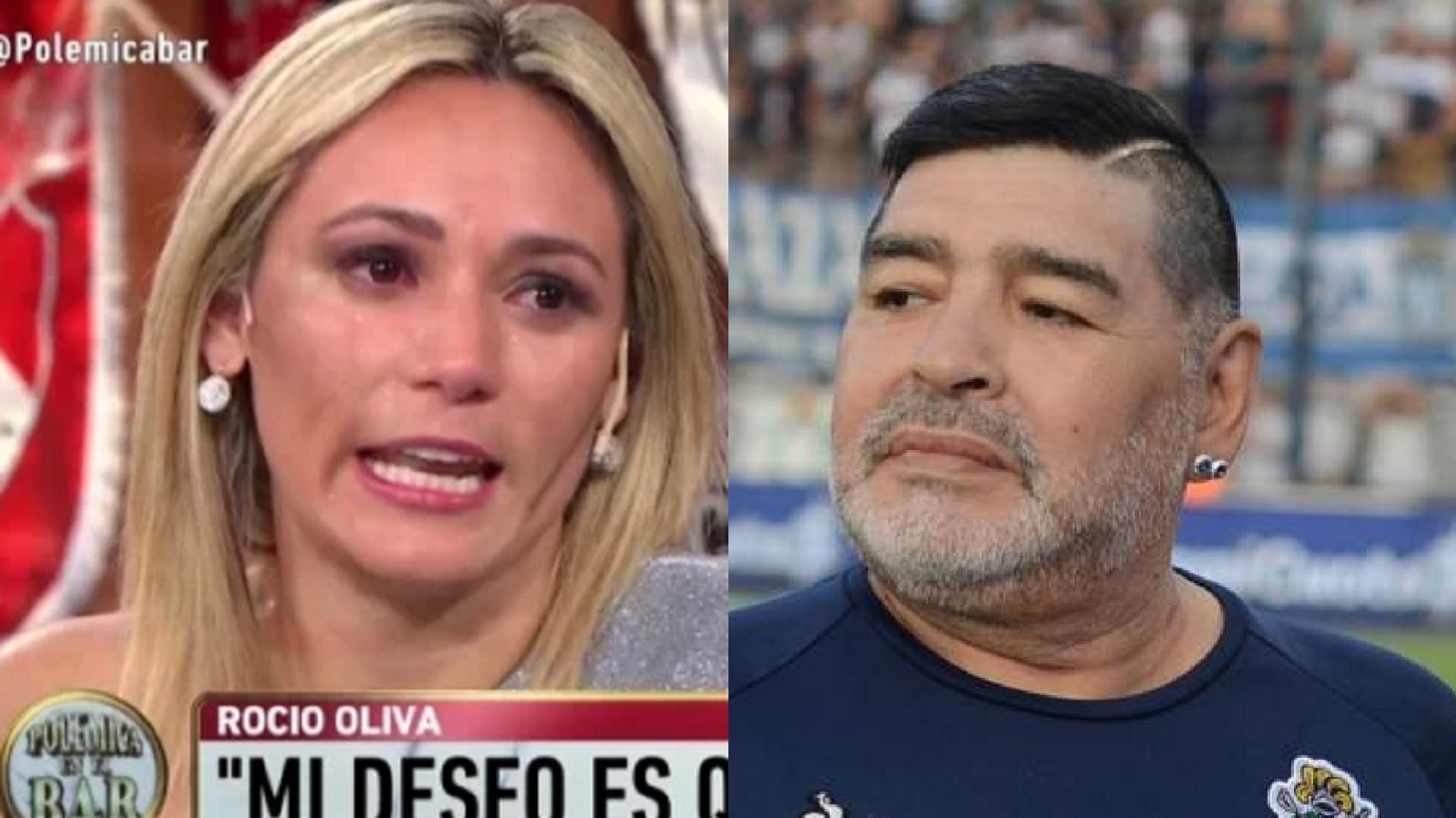 Rocío Oliva derramó lágrimas de tristeza al hablar de la salud de Diego Maradona