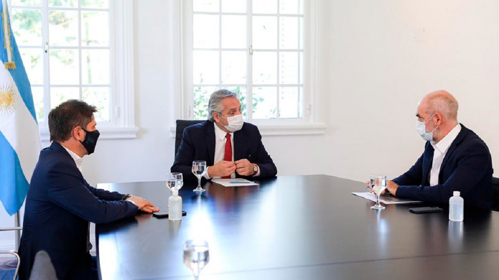 Alberto Fernández se reunió con Kicillof y Larreta a raíz del aumento de casos de Coronavirus