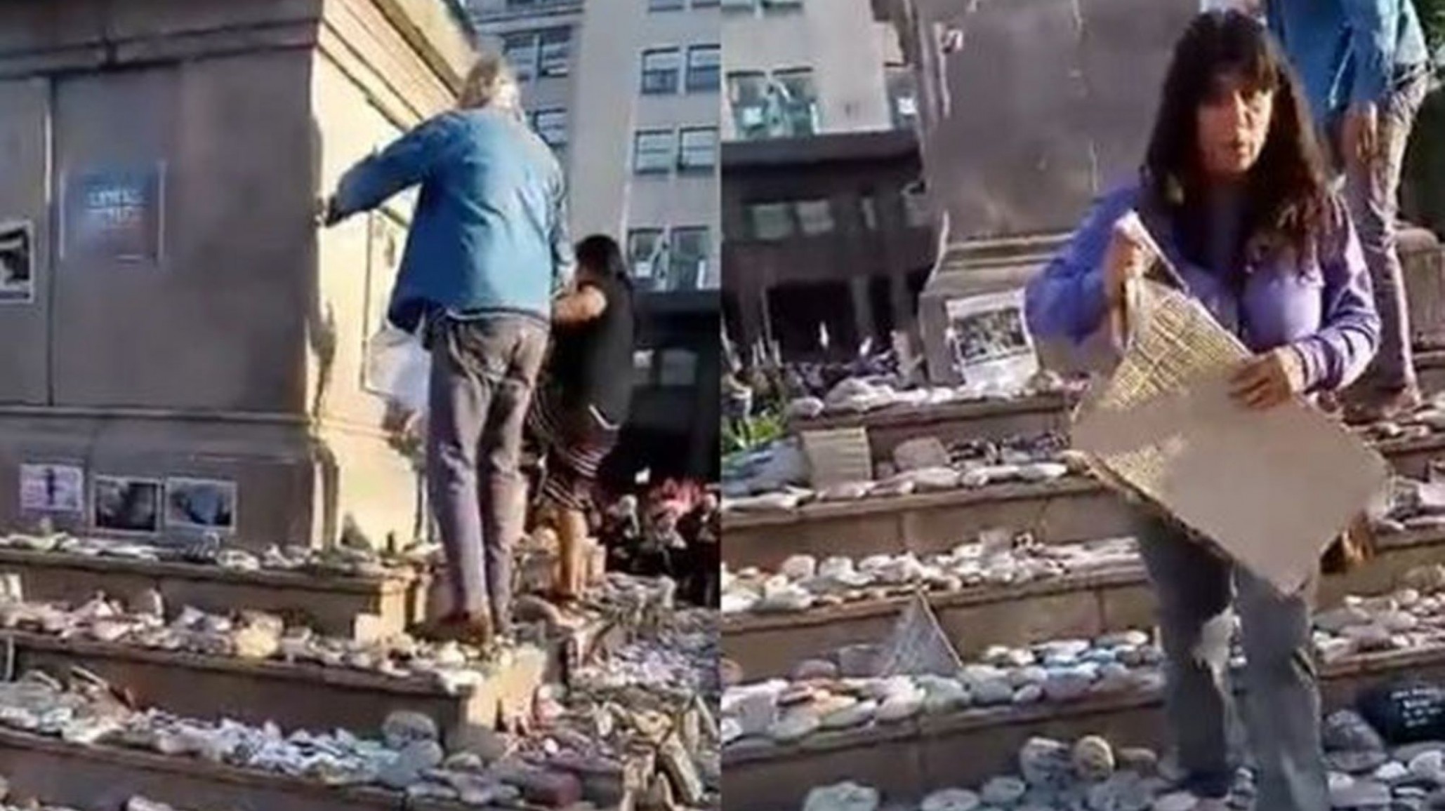 Militantes vandalizaron el memorial por los fallecidos por coronavirus en Plaza de Mayo y la oposición lo repudió