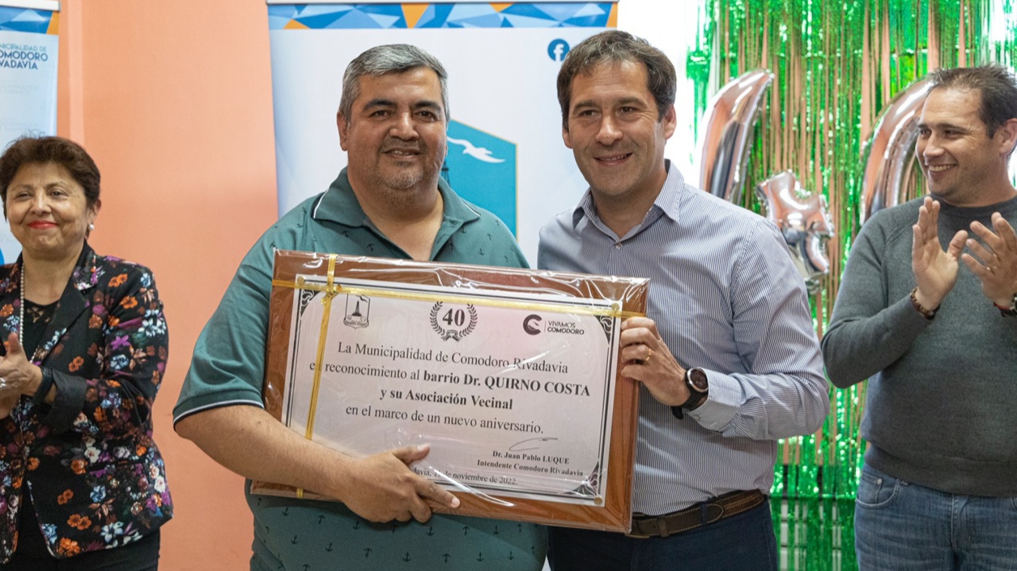 Luque participó de los festejos 40 años del barrio Quirno Costa