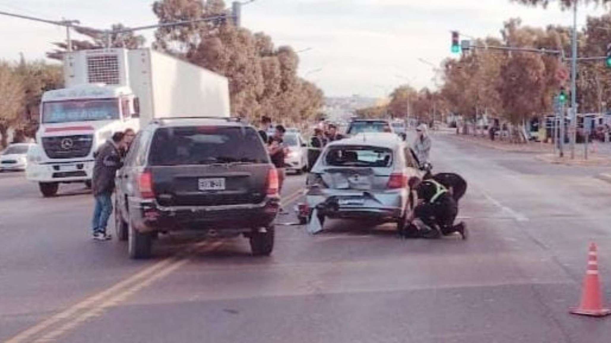 Tras choque en cadena un hombre resultó lesionado