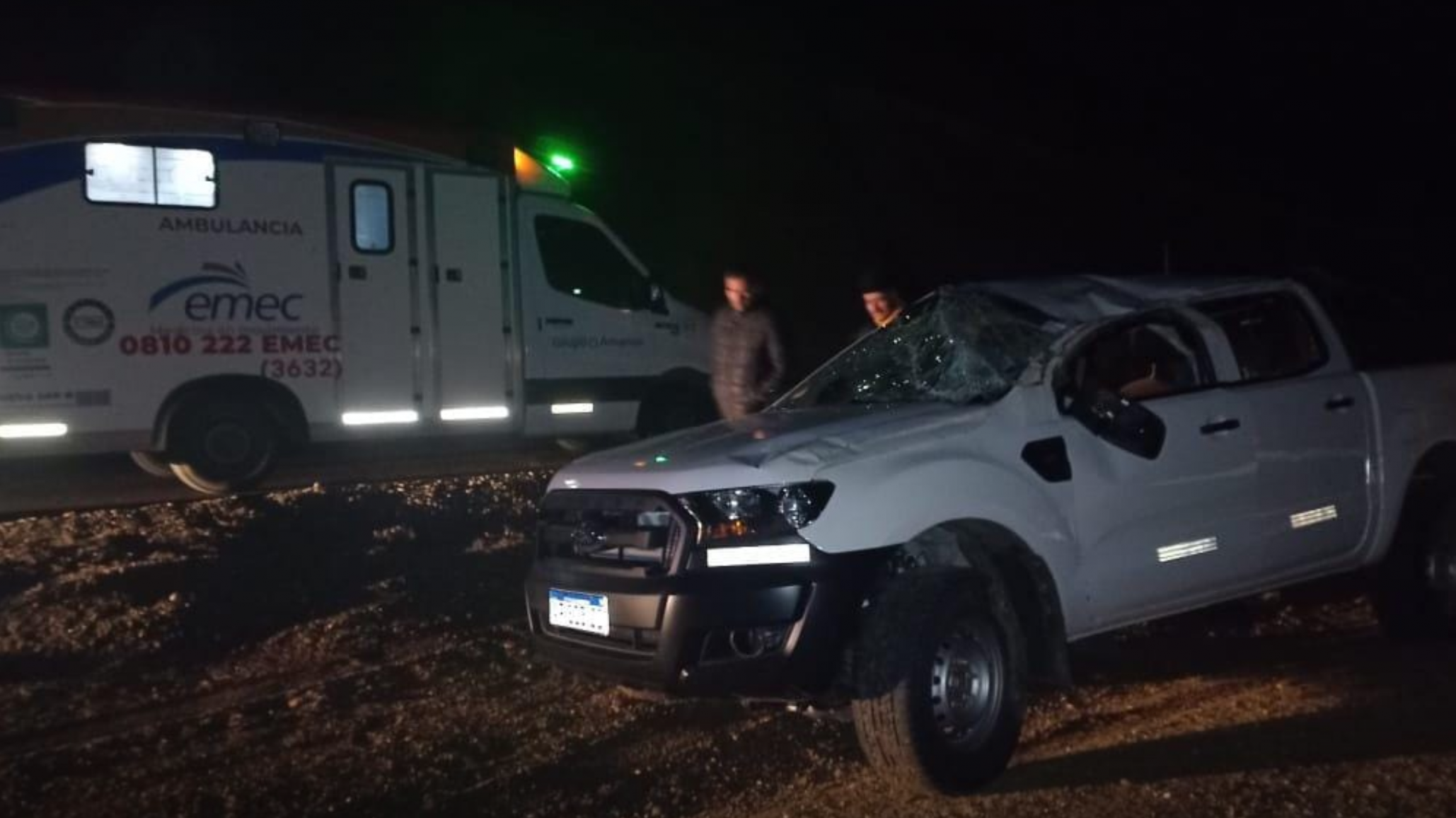 Vuelco en Ruta 3: el conductor fue trasladado al Hospital Regional