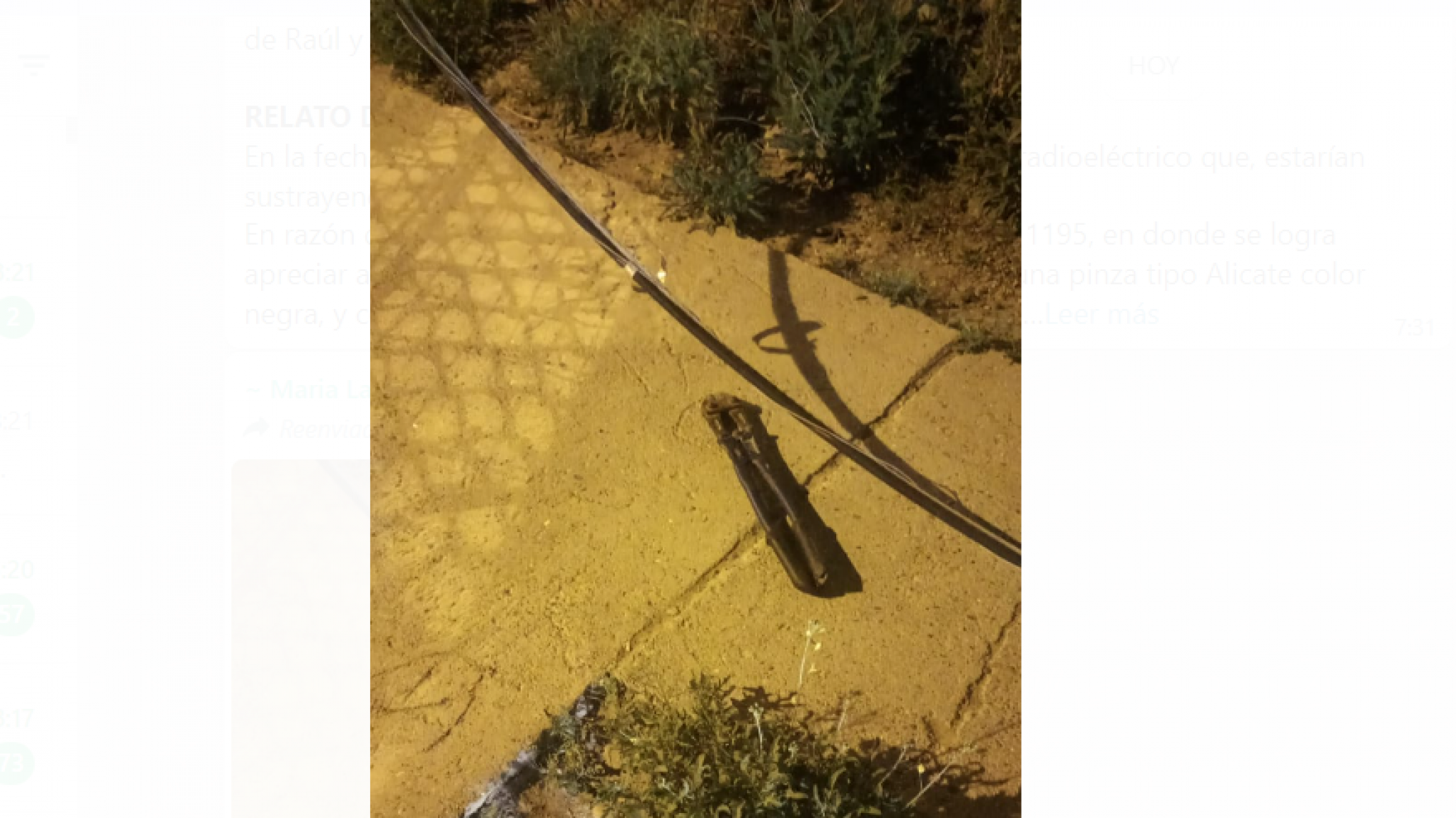 Infraganti: Lo atraparon robando cables “tenía las tenazas en la mano”