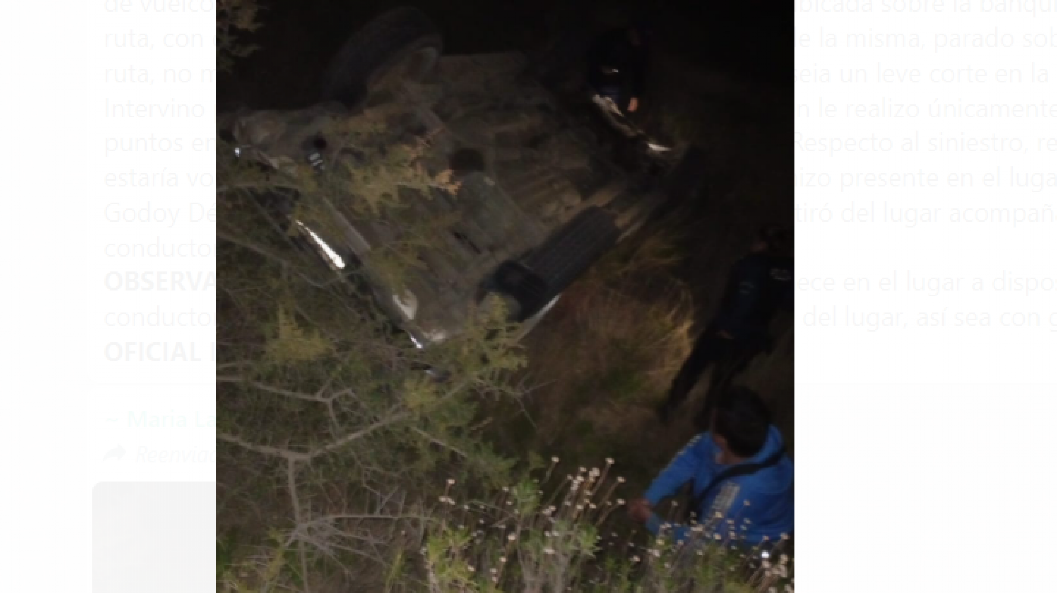 Vuelco: volvía a Rada Tilly y “pisó la banquina”