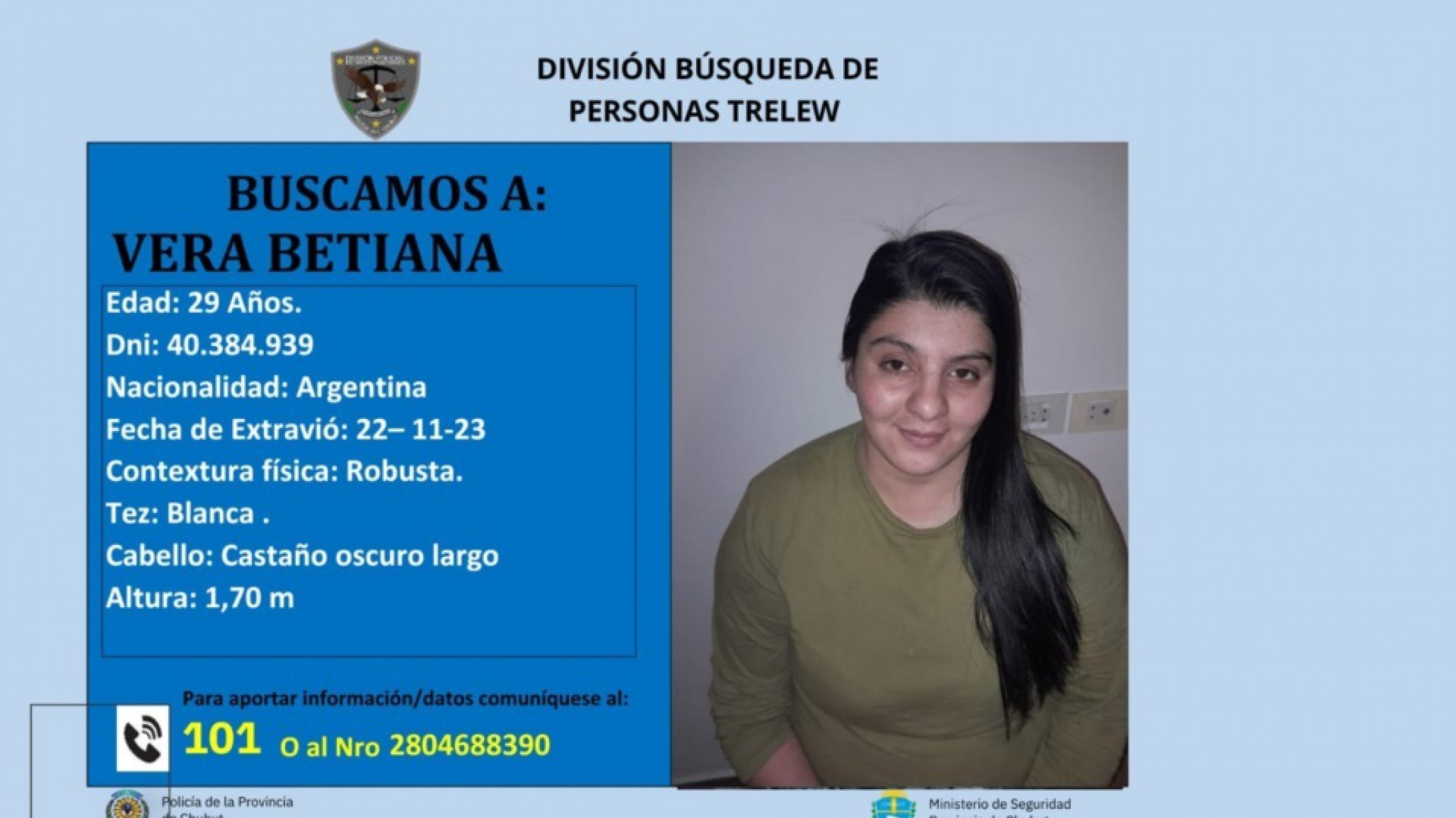 Activaron en Río Negro búsqueda de joven de Chubut que lleva 11 días desaparecida