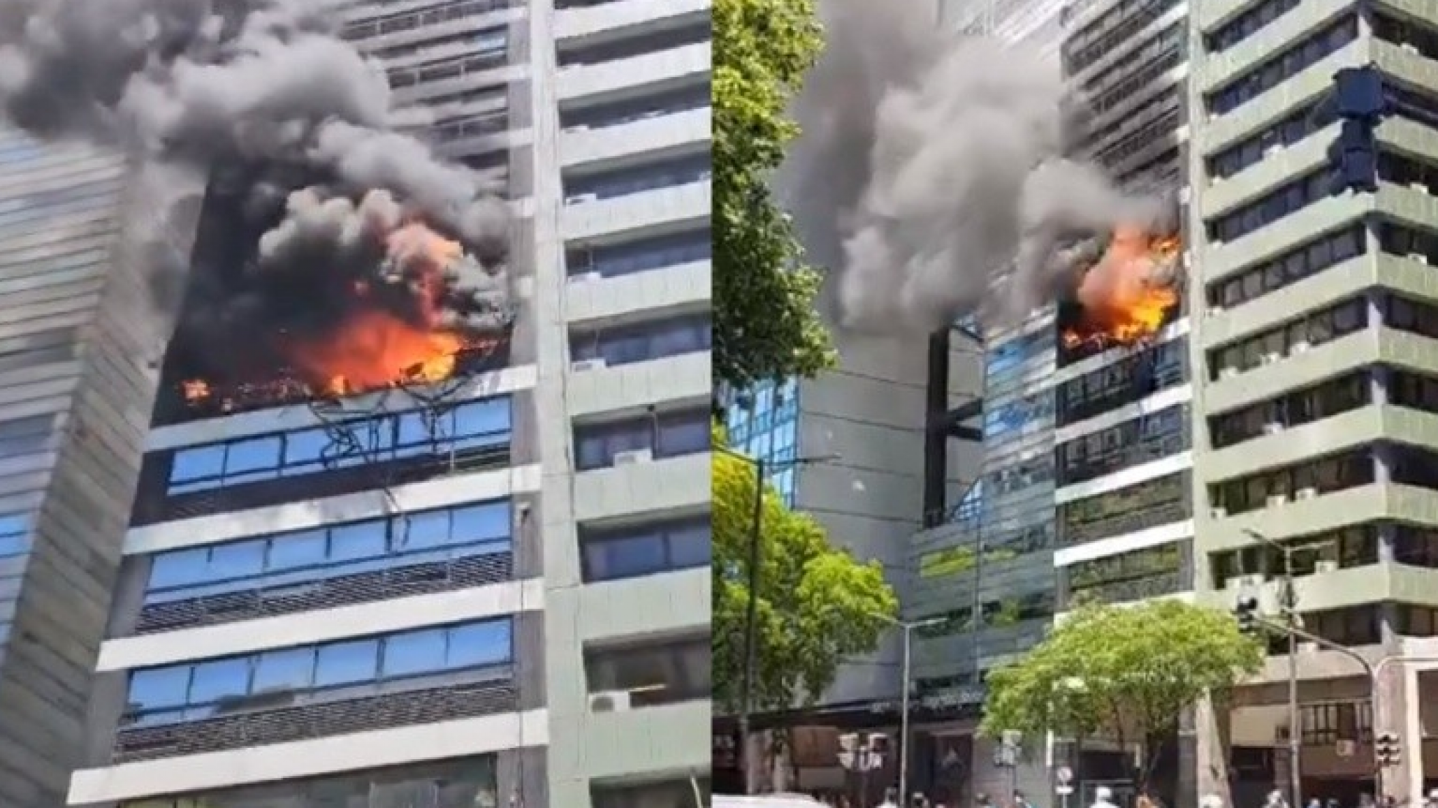 Feroz incendio en edificio: 8 personas terminaron en el hospital