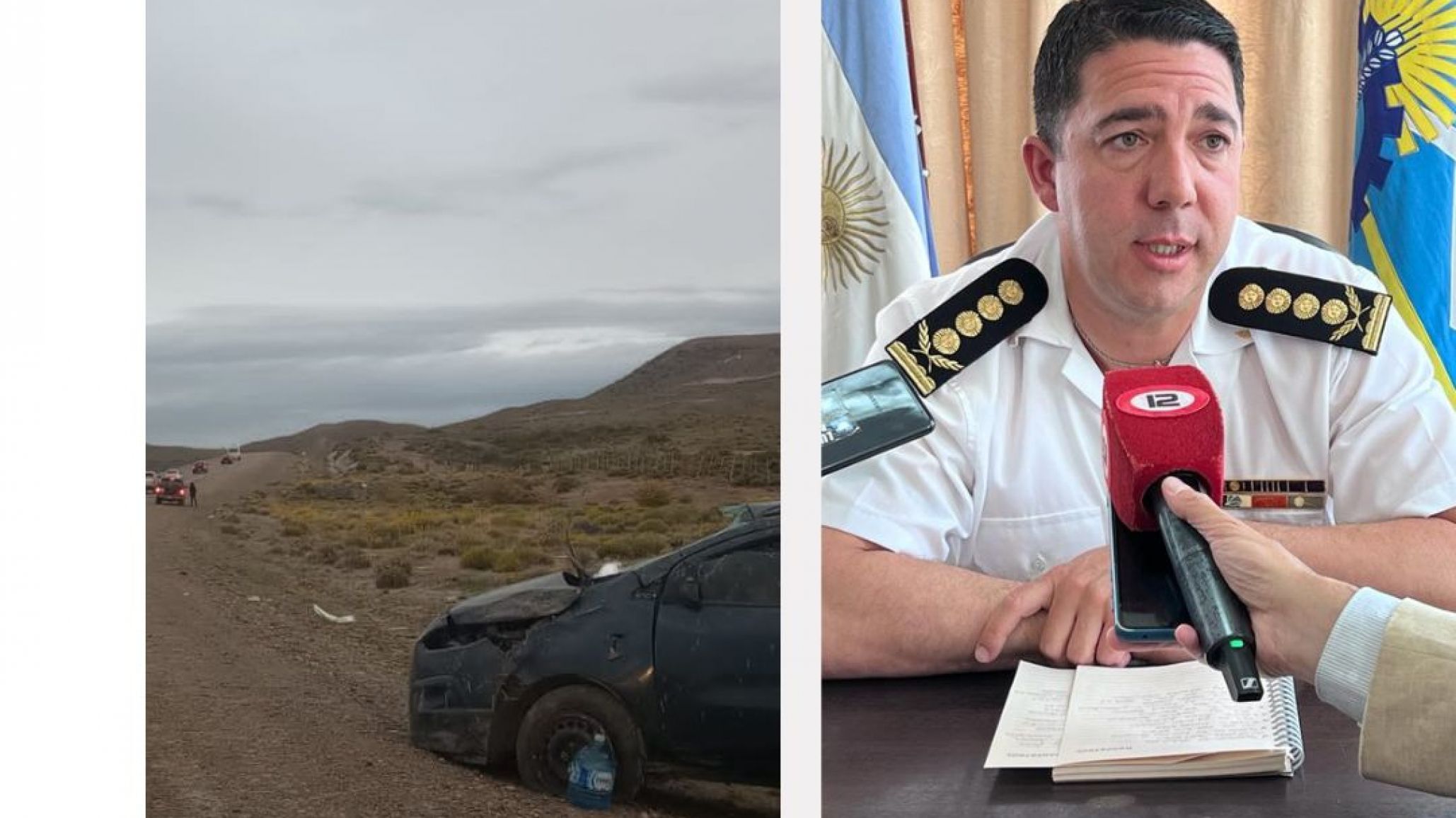 Andrés García, flamante Jefe de la Policía del Chubut, auxilió a familia en un vuelco