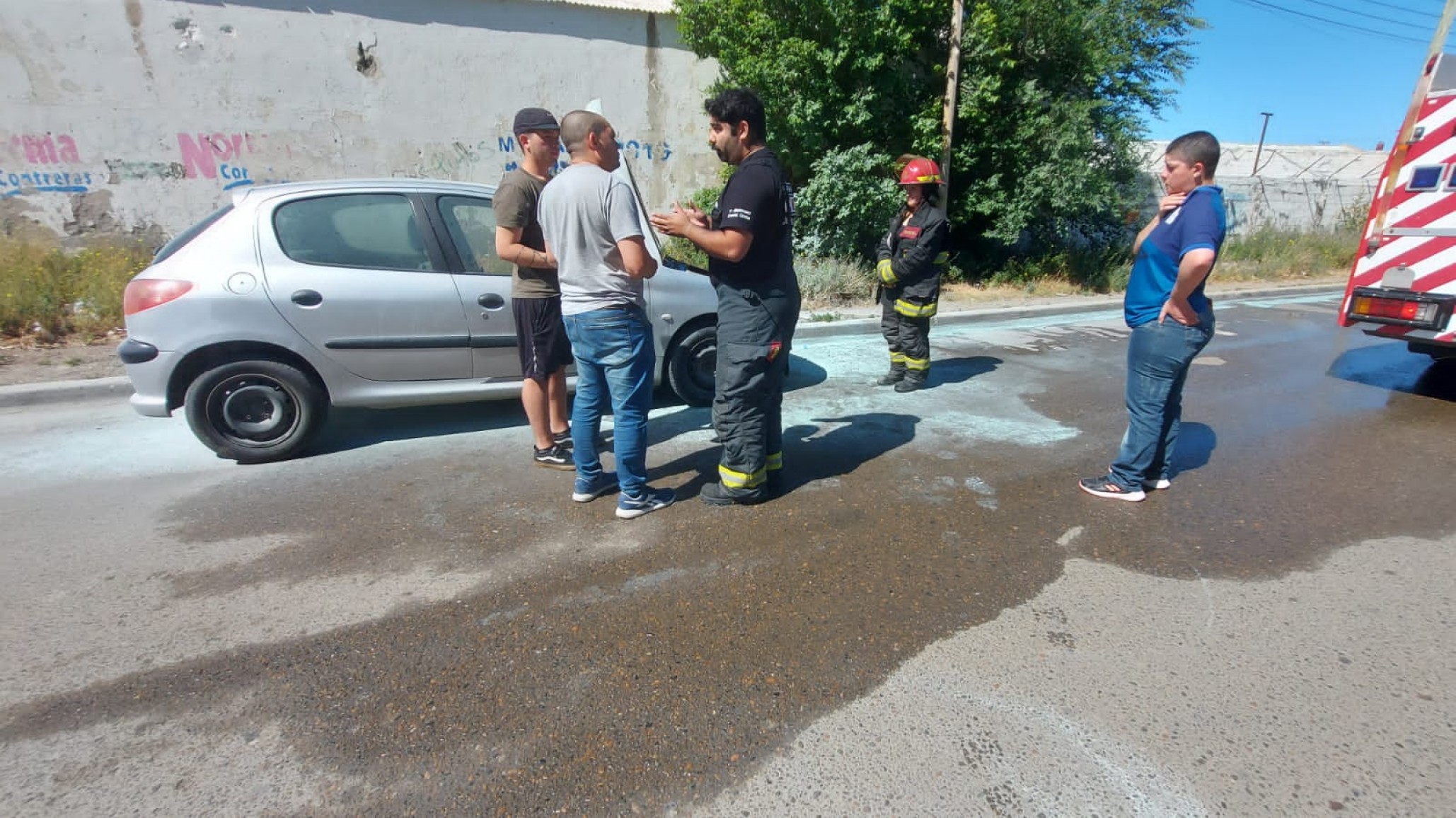 Se incendio un auto esta tarde