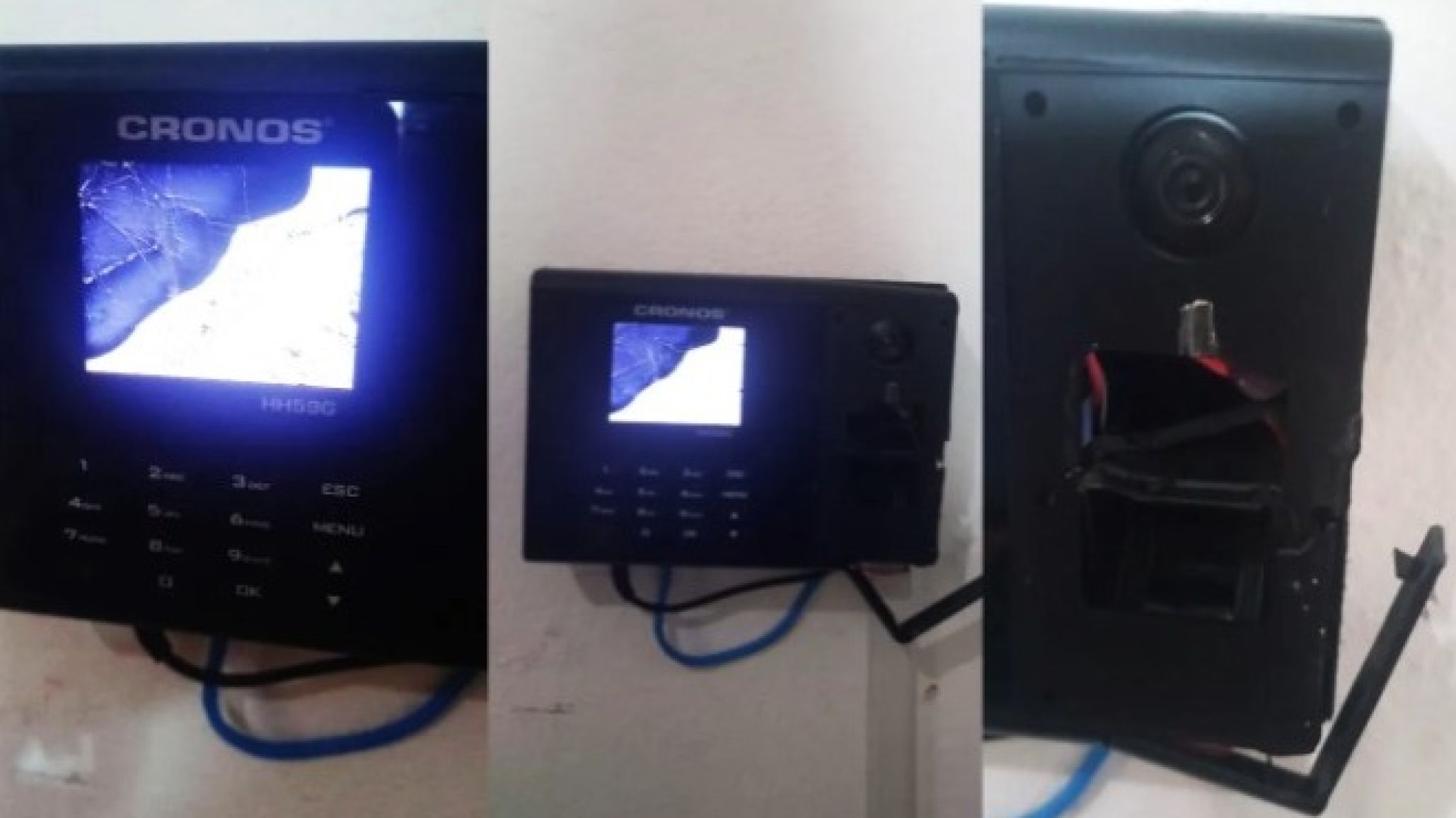 Control de datos biométricos destrozado