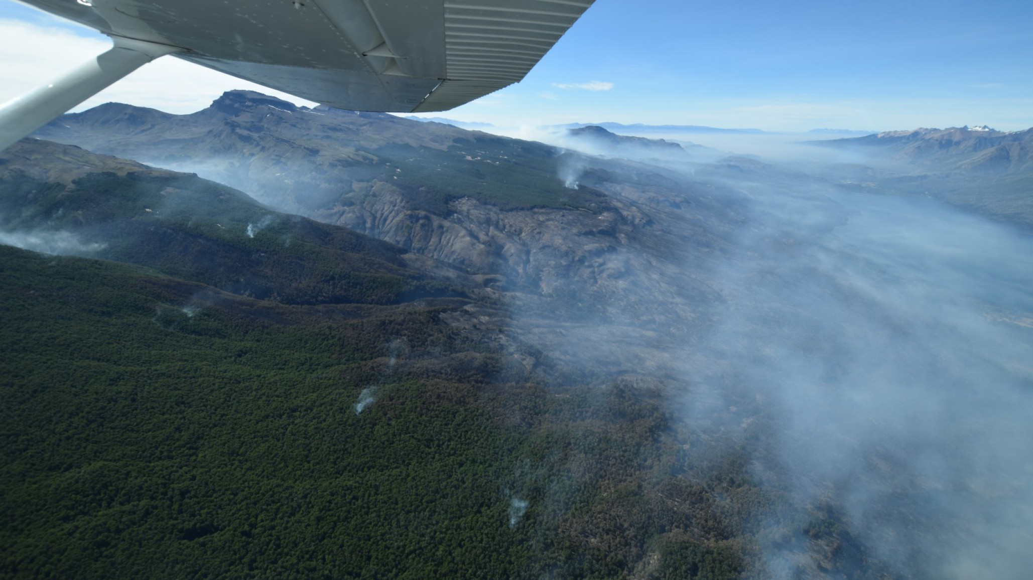 Parque Nacional Los Alerces: preocupación por el viento en la lucha contra el fuego