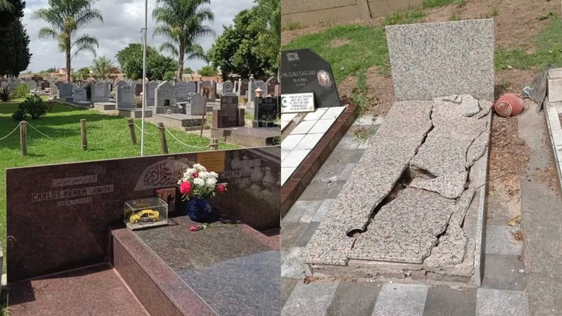 Vandalizan y roban las tumbas de Carlos Menem y de su hijo en el Cementerio Islámico