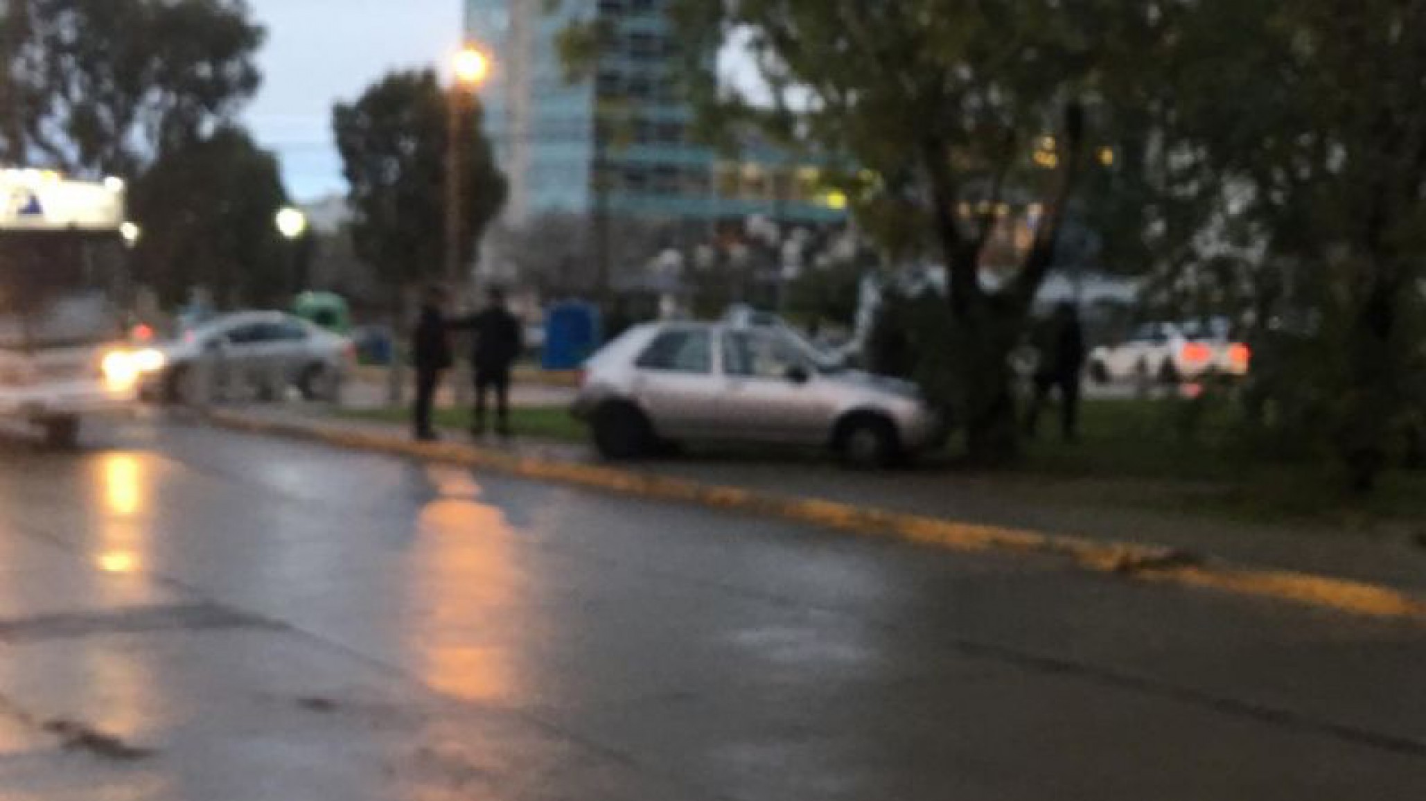 El accidente de cada día: Alsina y Velez Sarfield, un auto dió contra un árbol