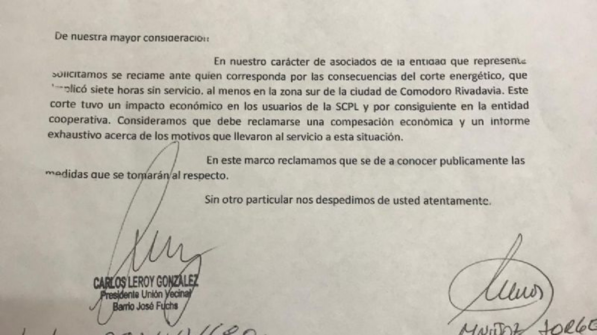 Presentan reclamos ante la SCPL por los servicios no prestados