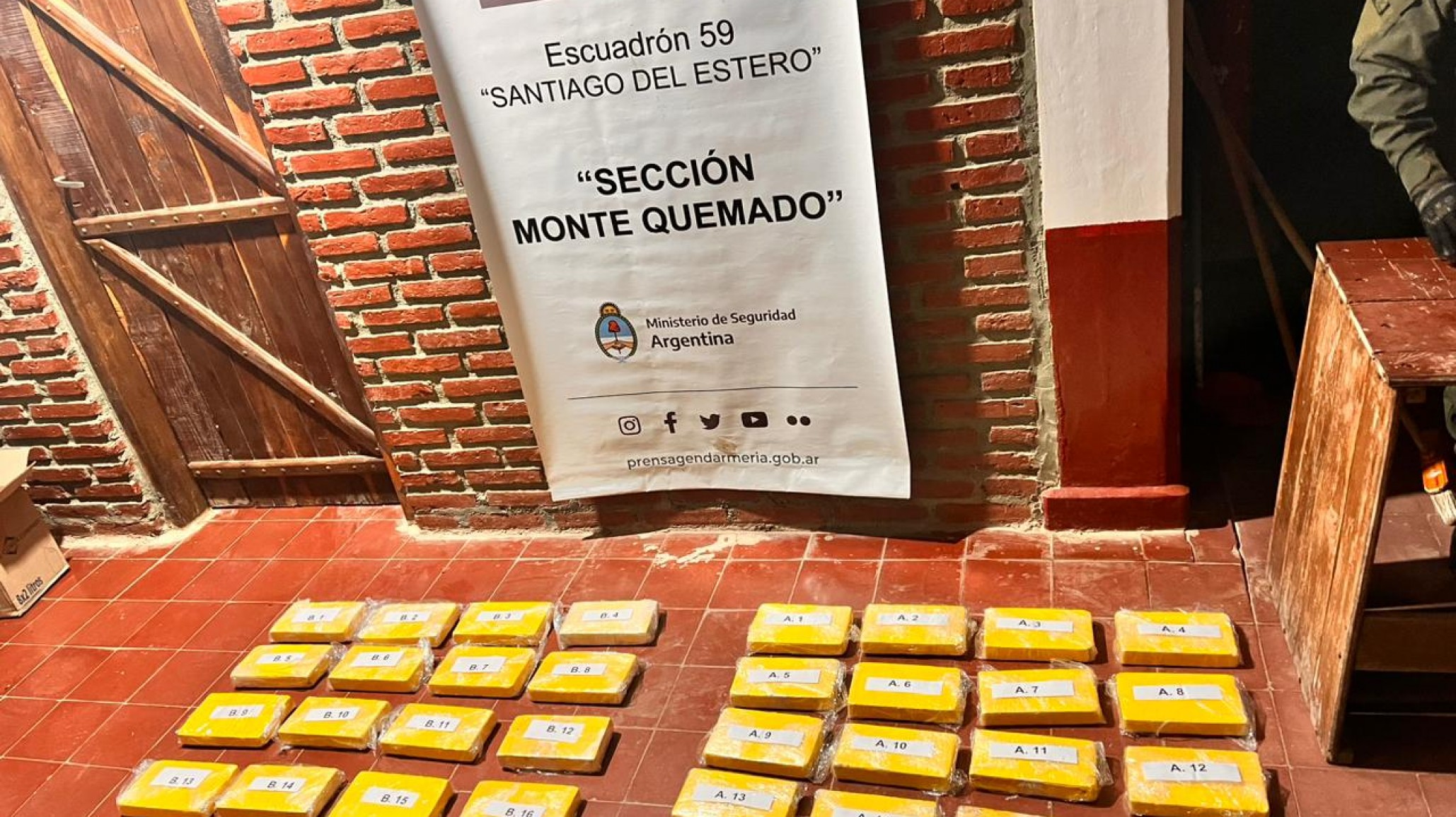 Gendarmería Nacional detuvo a cuatro narcotraficantes e incautó más de 37 kilos de cocaína