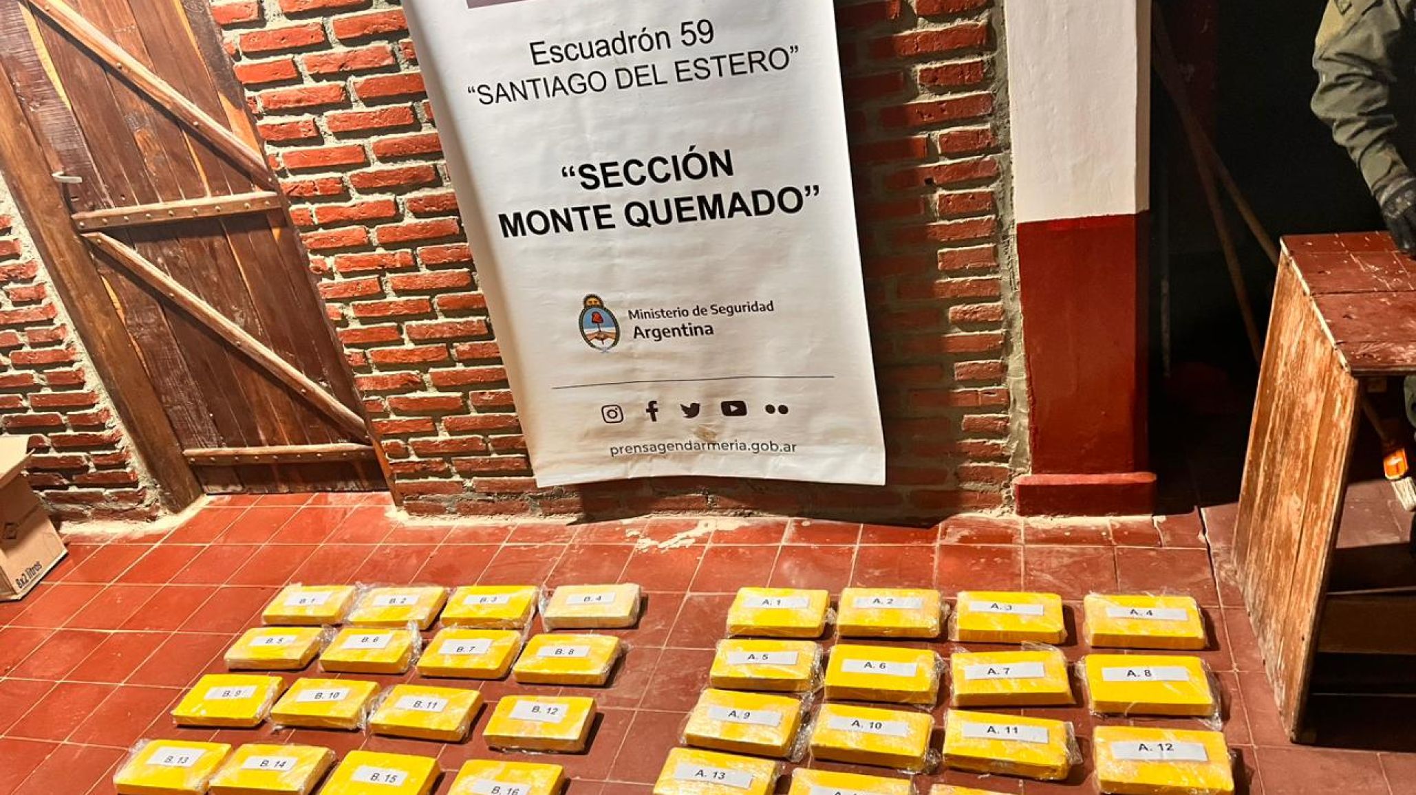 Gendarmería Nacional detuvo a cuatro narcotraficantes e incautó más de 37 kilos de cocaína