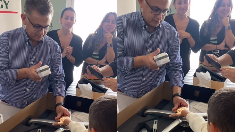 Gimnasia entregó un detector de venas al área de pediatría del Hospital Regional