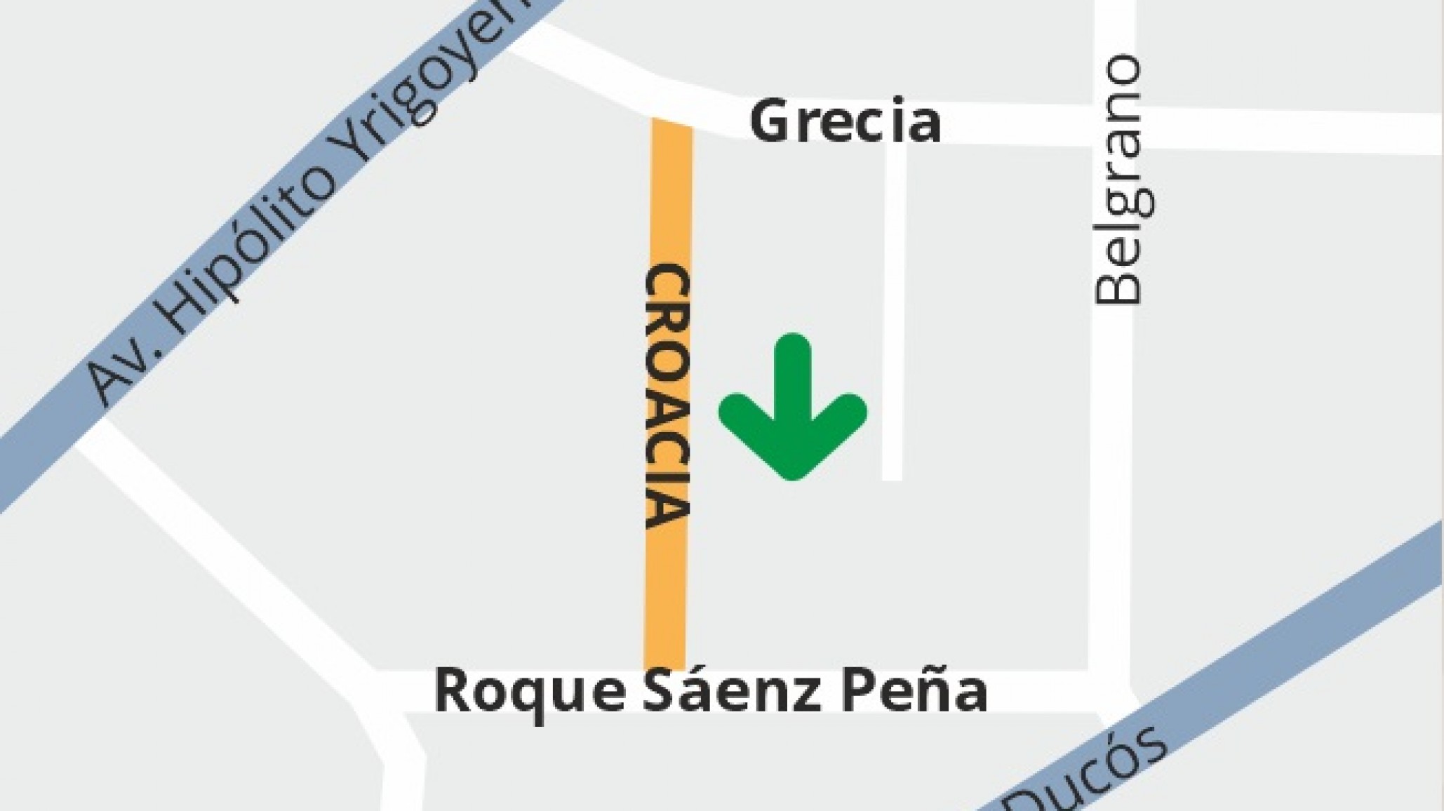 Cambio de dirección en la calle Croacia