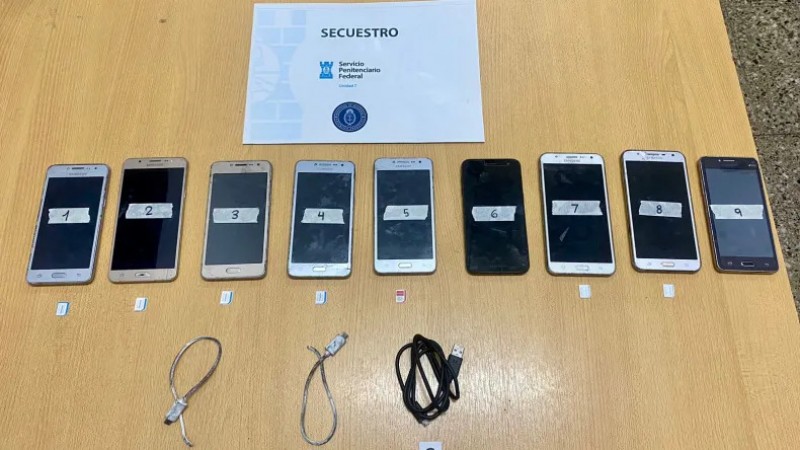 Incautaron 9 teléfonos celulares en un requisa en la Unidad Penal 7