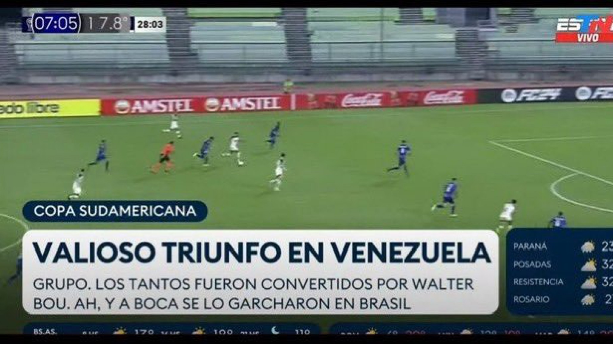 Incómodo momento en TN por una frase en los títulos: "Y a Boca se lo garch... en Brasil"