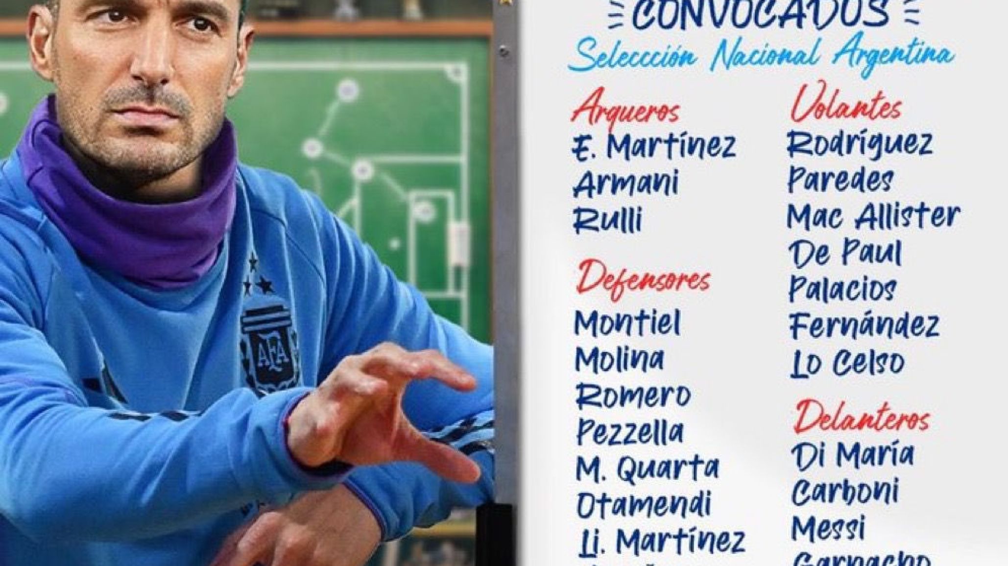 Lionel Scaloni anunció la lista de convocados para jugar la Copa América