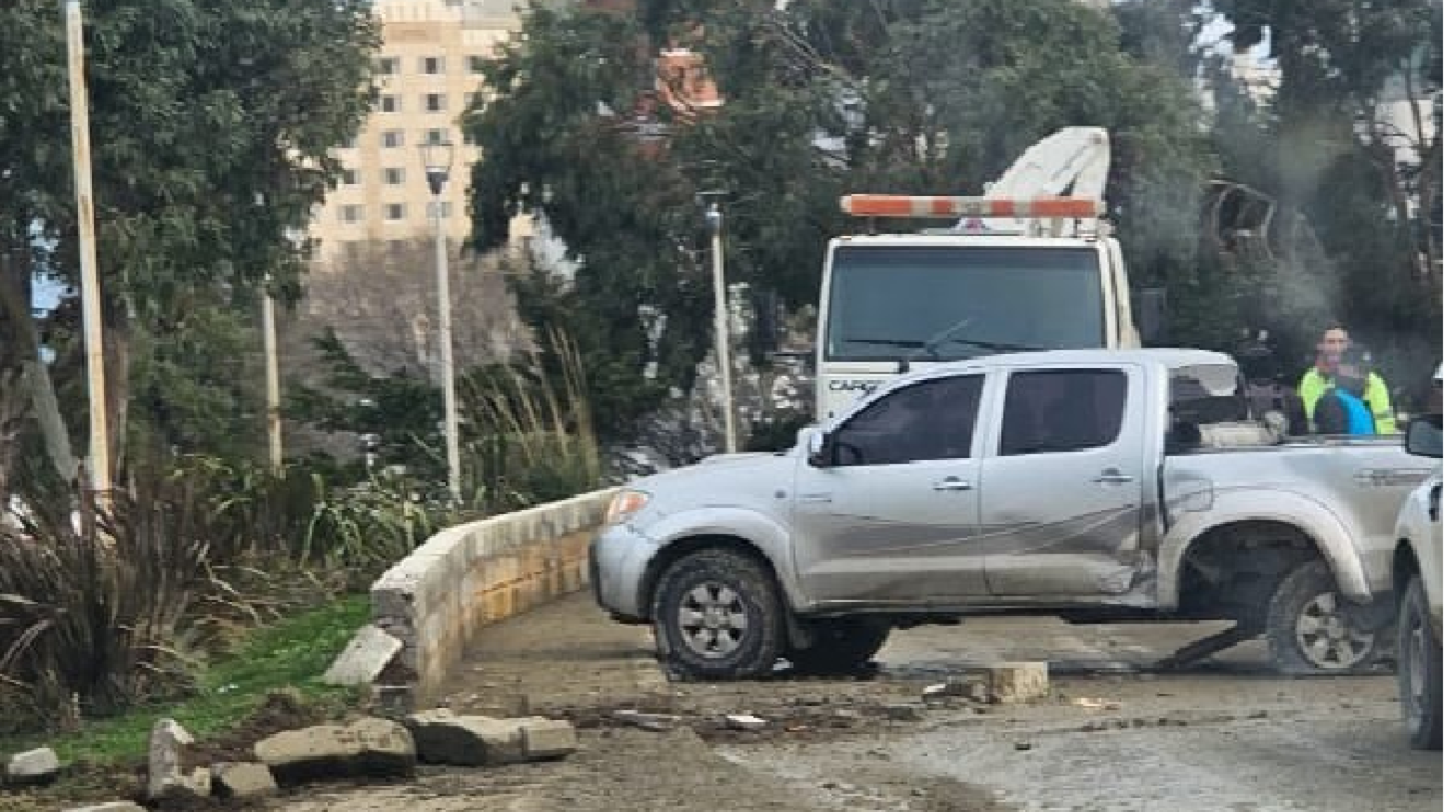 Accidente y despiste en el ingreso al centro: Una mujer lesionada