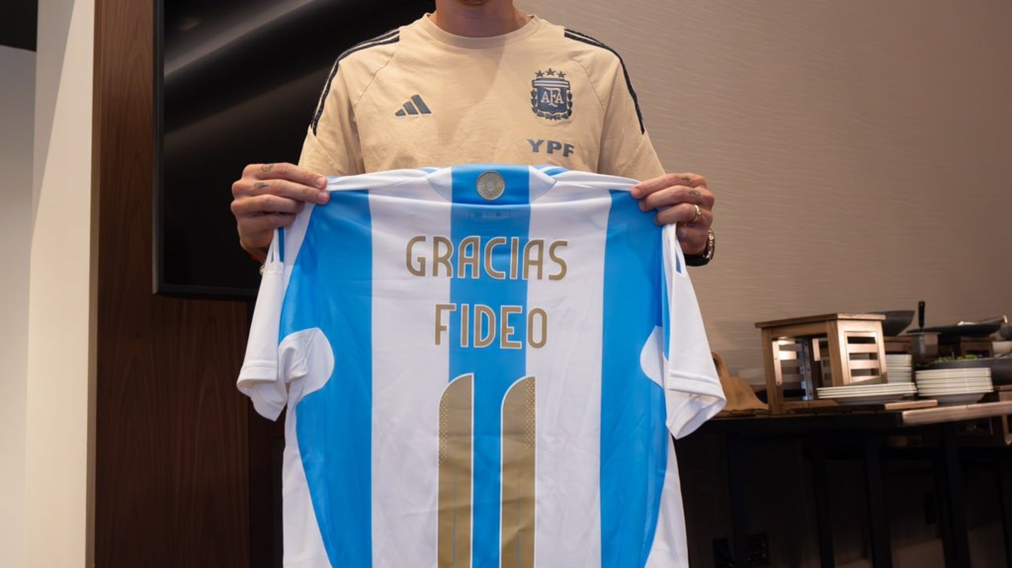 Ángel Di María fue homenajeado en la cena previa a la final de la Copa América