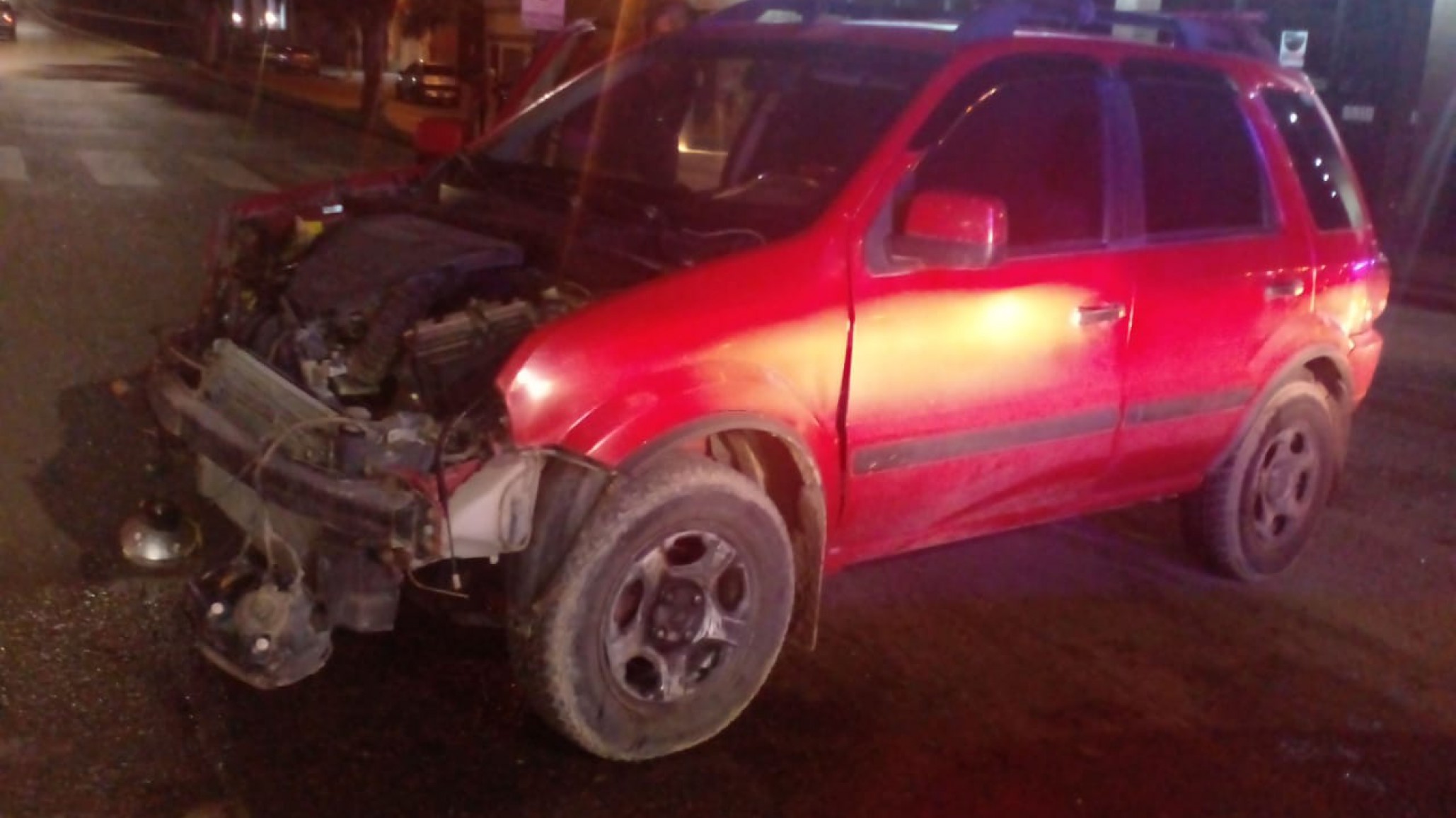 Hubo un vuelco en plena Avenida Hipólito Yrigoyen