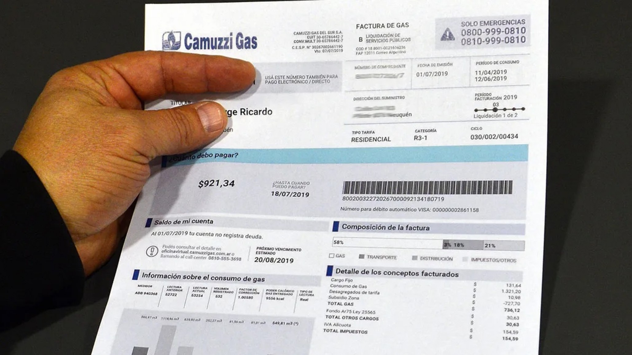 Solicitaron la suspensión de facturas de gas en Chubut