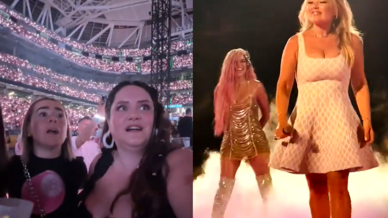 Amaia Montero reapareció después de 2 años junto a Karol G en el Bernabéu