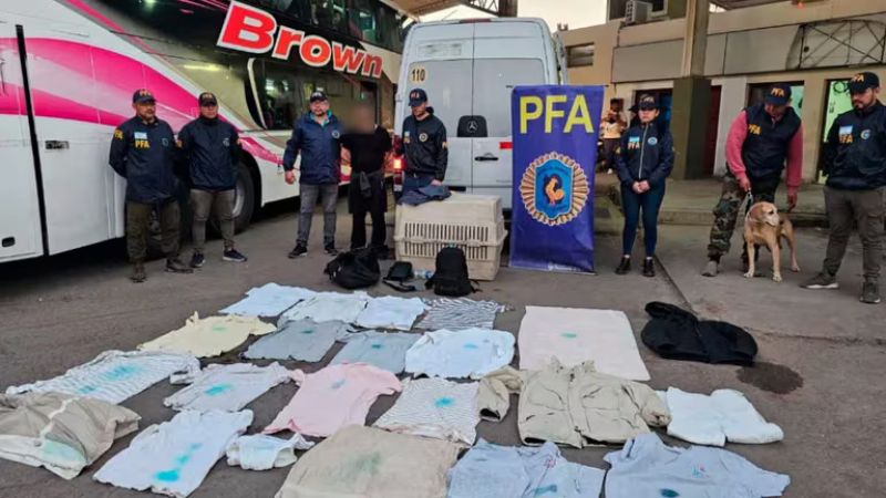 Detuvieron a un italiano con 11 kilos de cocaína impregnada en ropa en Salta