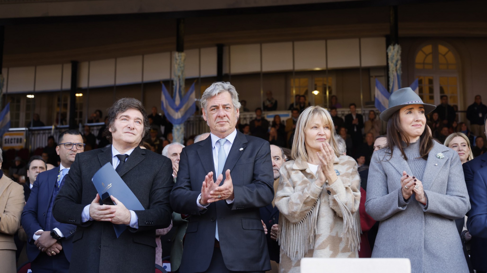Javier Milei y Victoria Villarruel presentes en La Rural para la inauguración de la última exposición rural