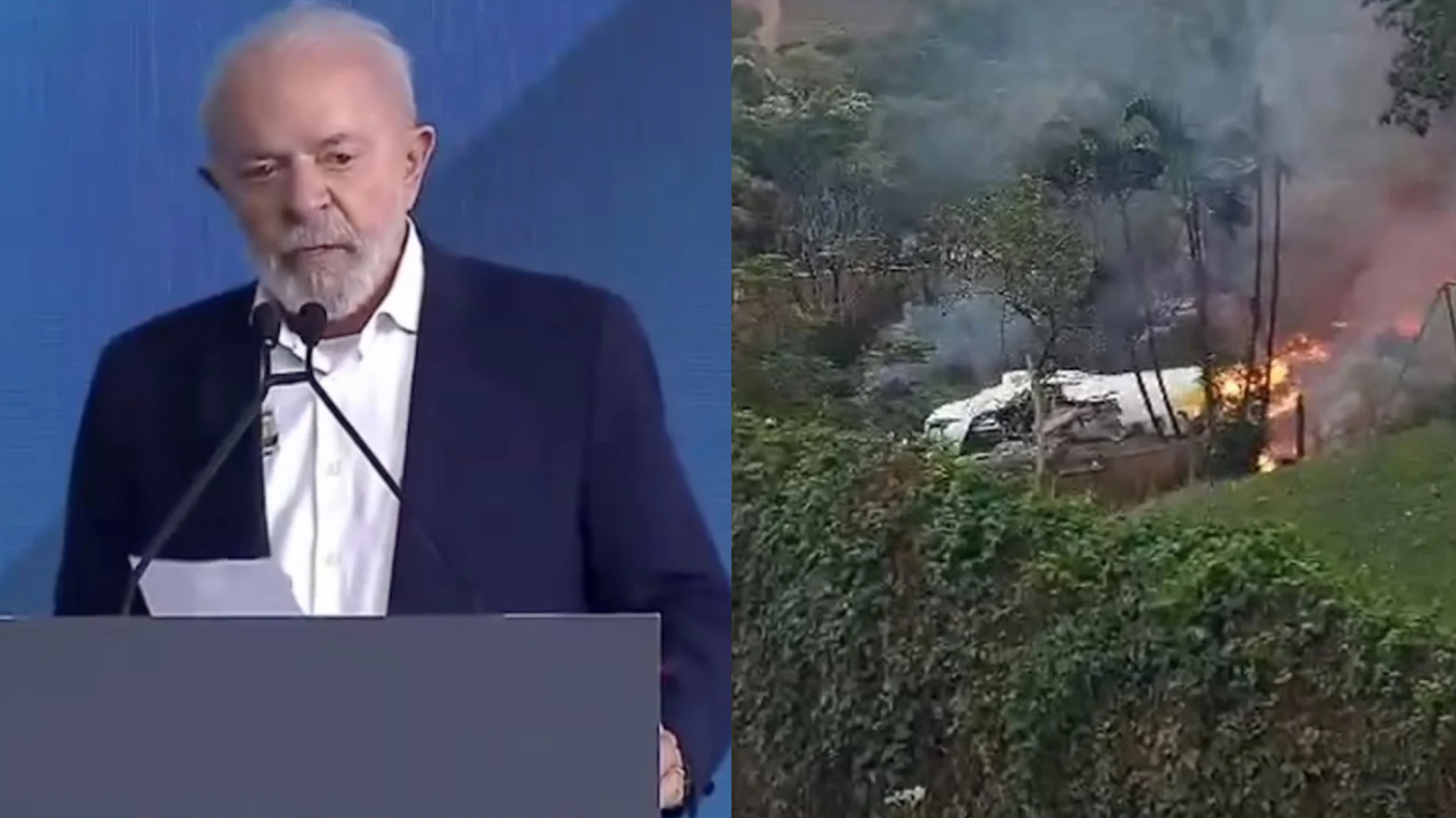 Lula da Silva interrumpió su conferencia para pedir un minuto de silencio