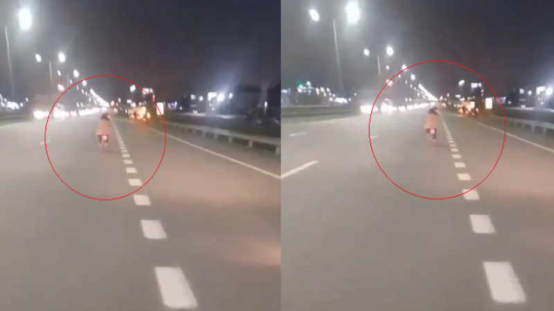 Milagro en la Panamericana: Una niña circulaba en bicicleta por la autopista