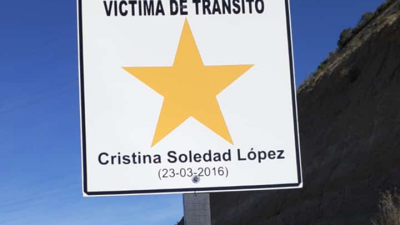 Estrella amarilla en el camino Roque González en memoria de Cristina: un llamado a la conciencia vial