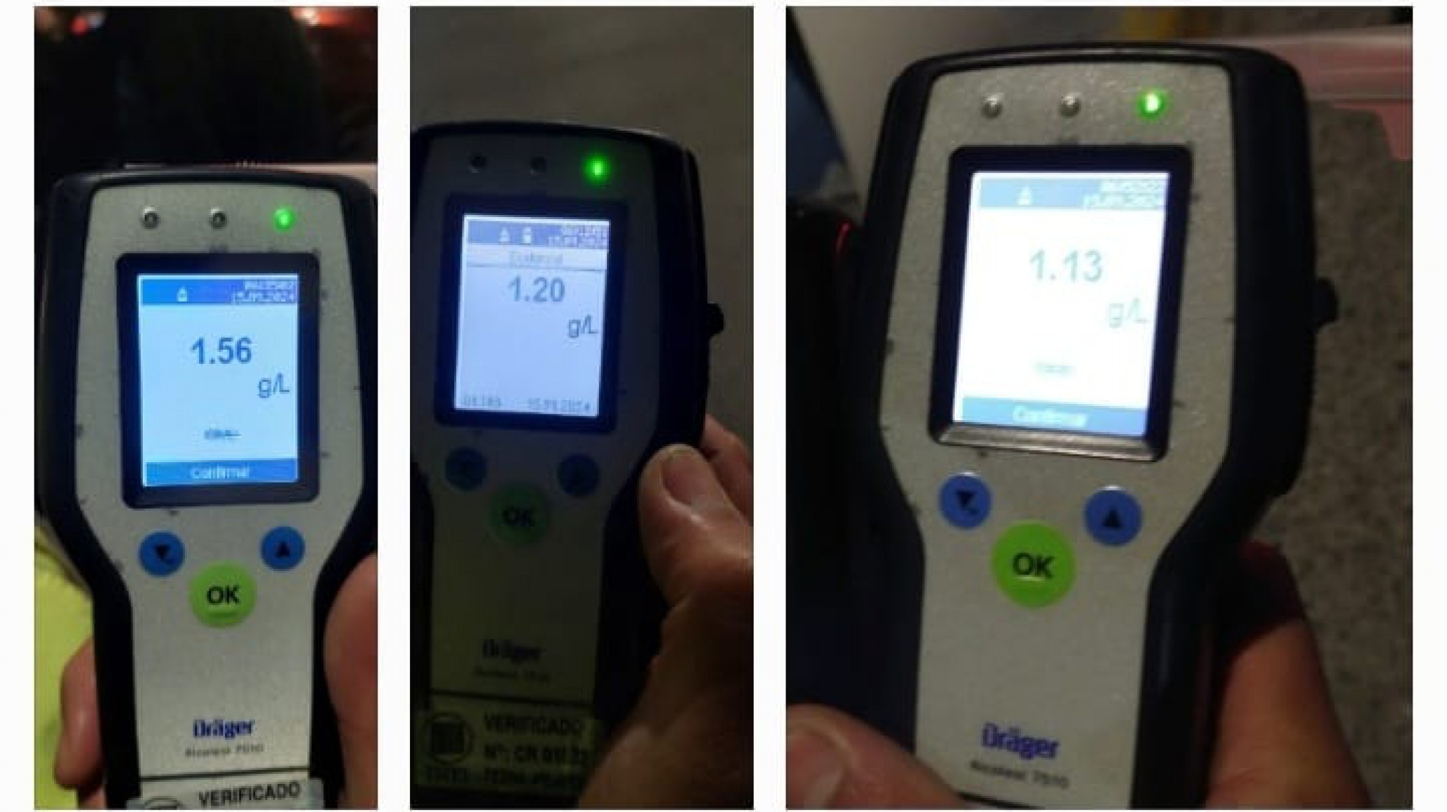 Ocho alcoholemias positivas en dos controles de madrugada