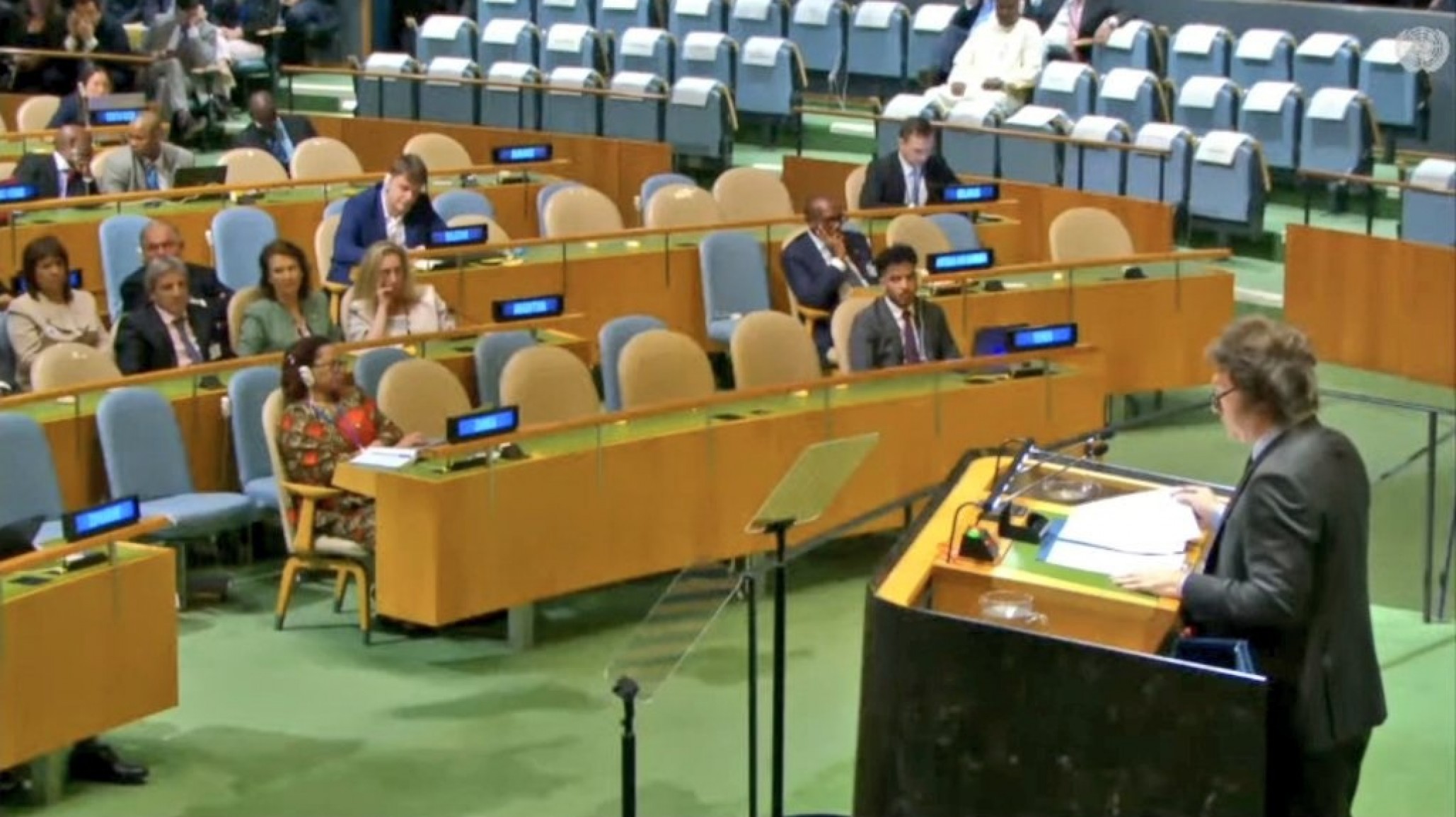 La ONU se vació ante el discurso polémico de Javier Milei