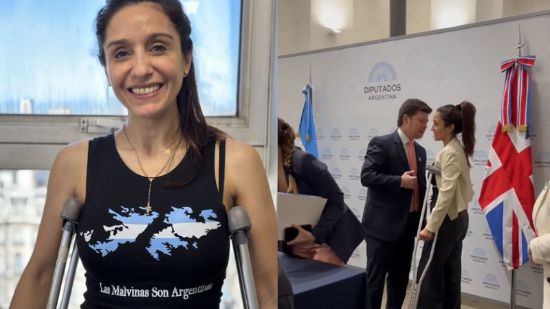 Vídeo: Una embajadora británica le exigió a una diputada argentina cambiar su camiseta de Malvinas