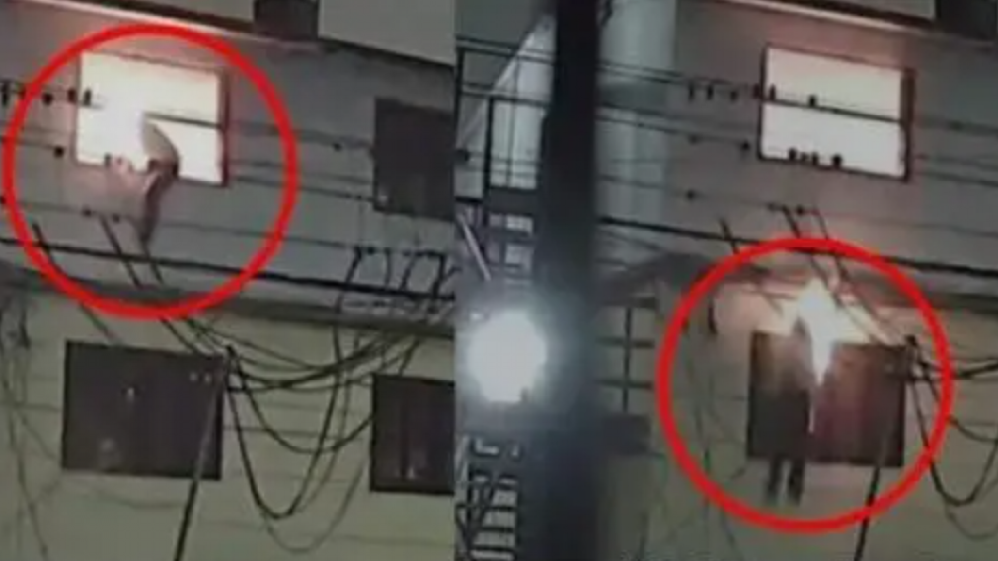 Video: Una mujer saltó desde un tercer piso para escapar de un incendio