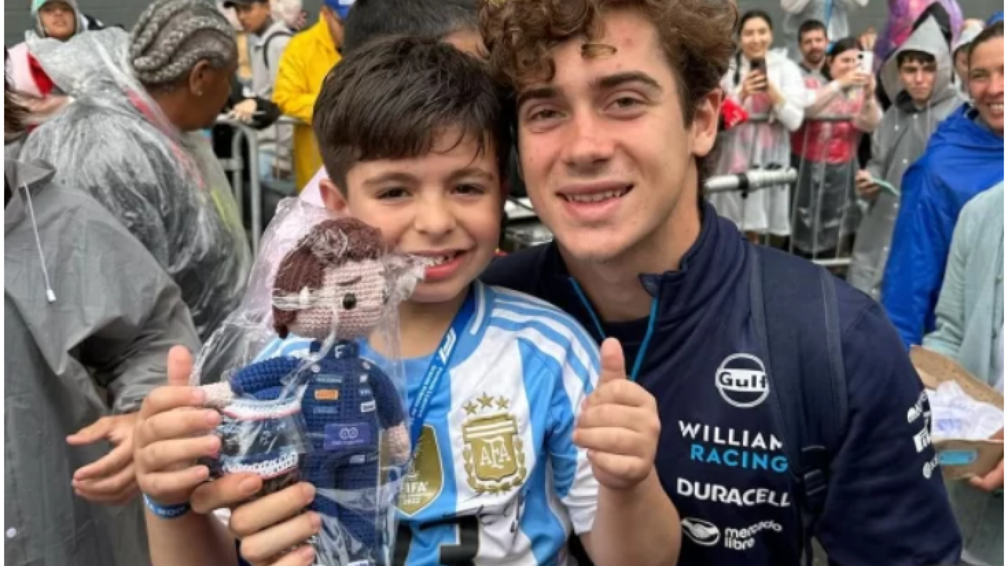 Un pequeño piloto patagónico conmovió a Franco Colapinto en el GP de Brasil