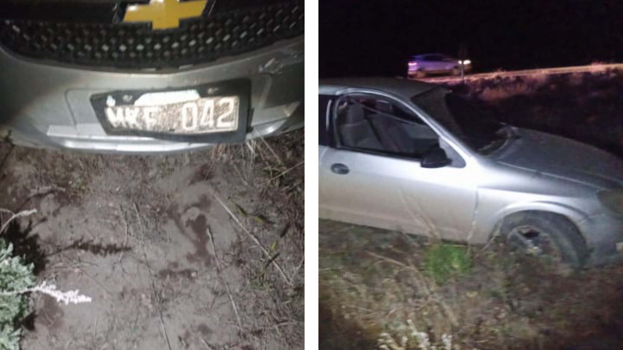 Conductor despistó en el cruce de la Ruta Nacional 40 y Ruta Provincial 17