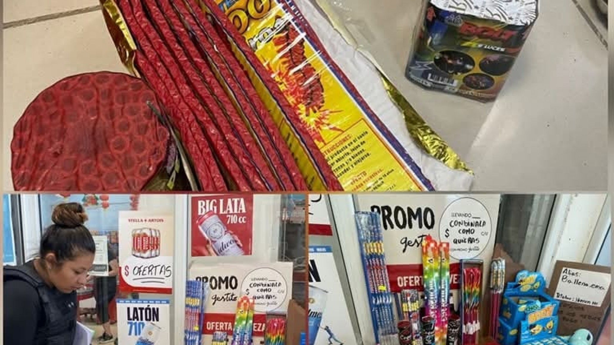 Km 8: la policía secuestró pirotecnia en un supermercado